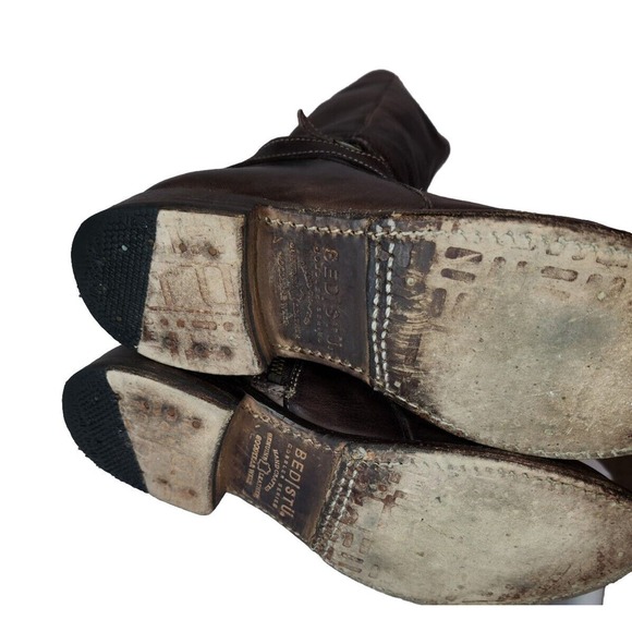 Bed Stu Tall Boot Size 8 Women's Knee High Brown Distressed Leather Bench Made - Picture 8 of 11